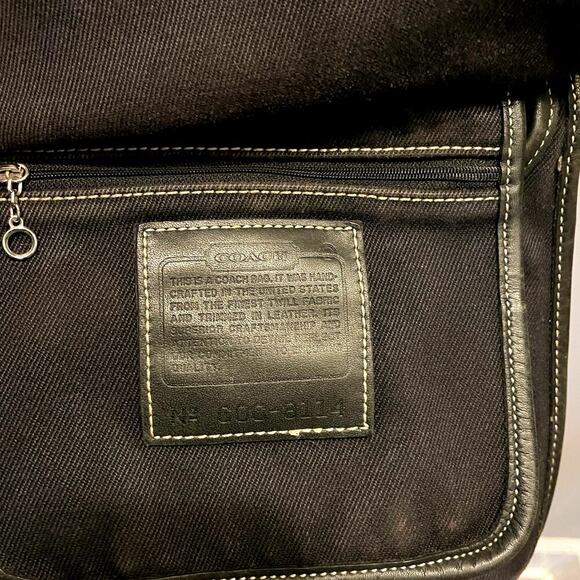 Vintage Coach 8114 USA Crossbody Bag | Hippie Black Canvas Denim & Leather, Rare - Picture 3 of 8